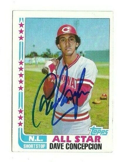 Dave Concepcion 1982 Topps signed auto autographed card Reds
