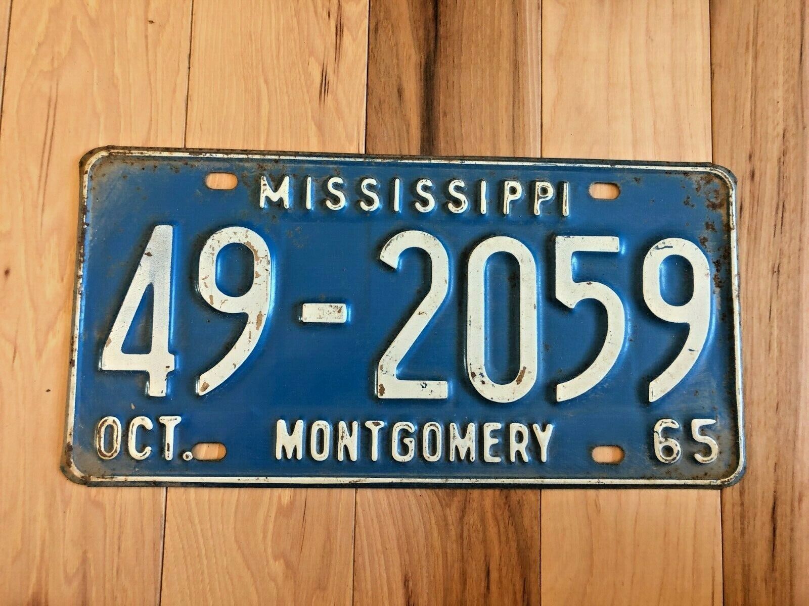 1965 Mississippi Montgomery County License Plate