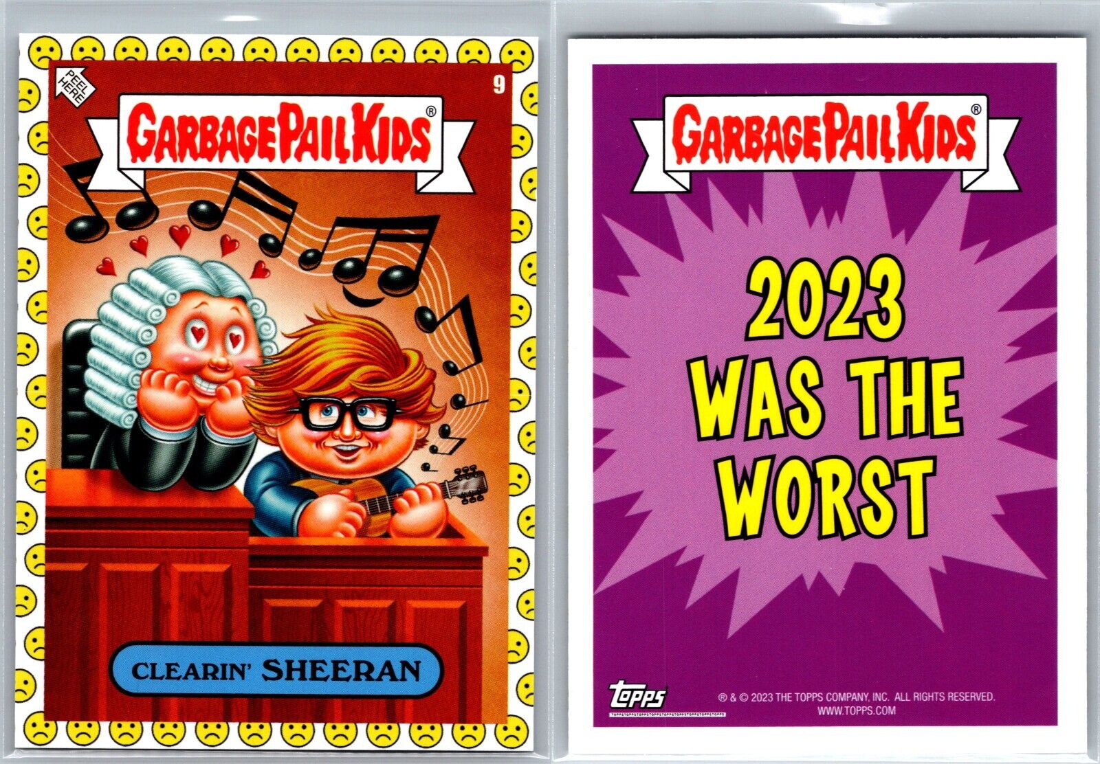Ed Sheeran Garbage Pail Kids GPK Spoof Card Sad Face Parallel 2023