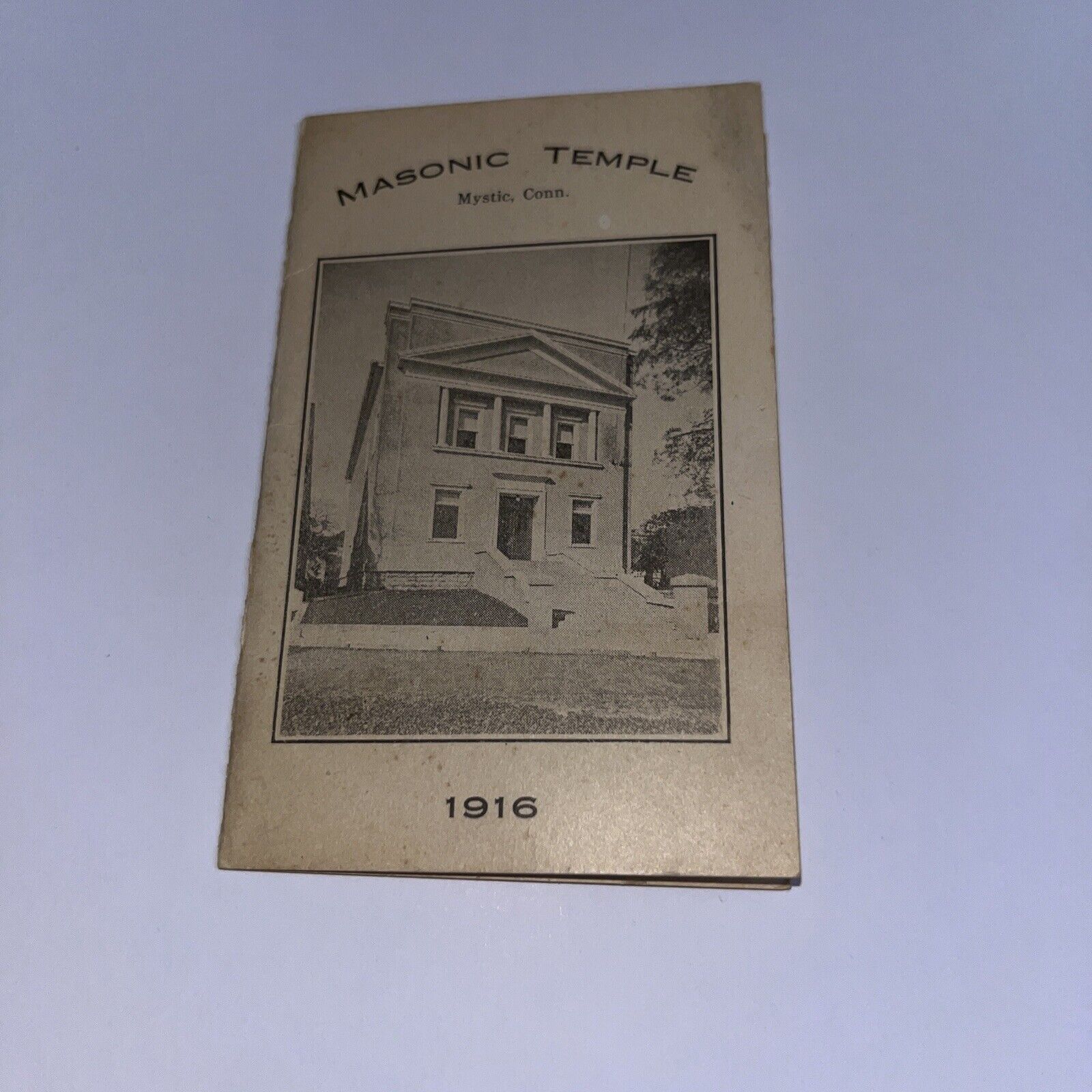 1916 Antique Mystic Connecticut Masonic Temple Lodge Membership Trifold