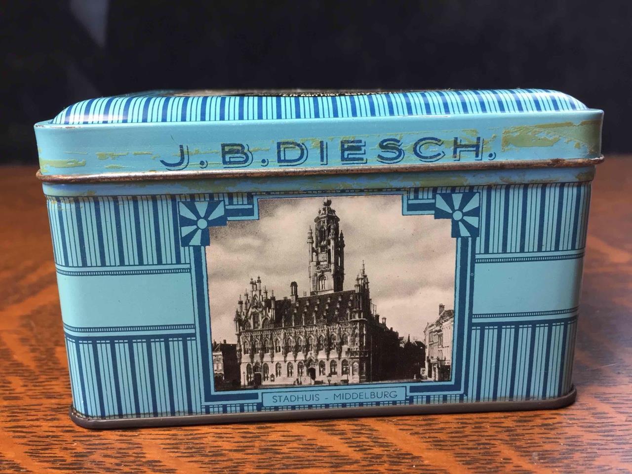 Vintage J.B. Diesch Candy Tin Box From the Netherlands Advertising Empty