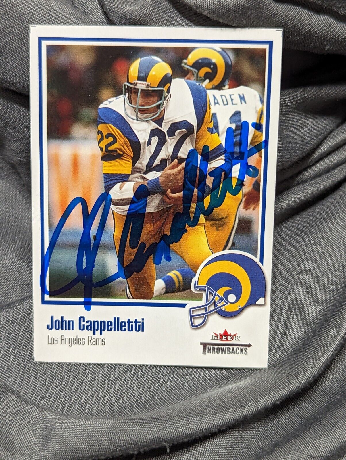 John Cappelletti Rams Autographed SIGNED Fleer Throwbacks 