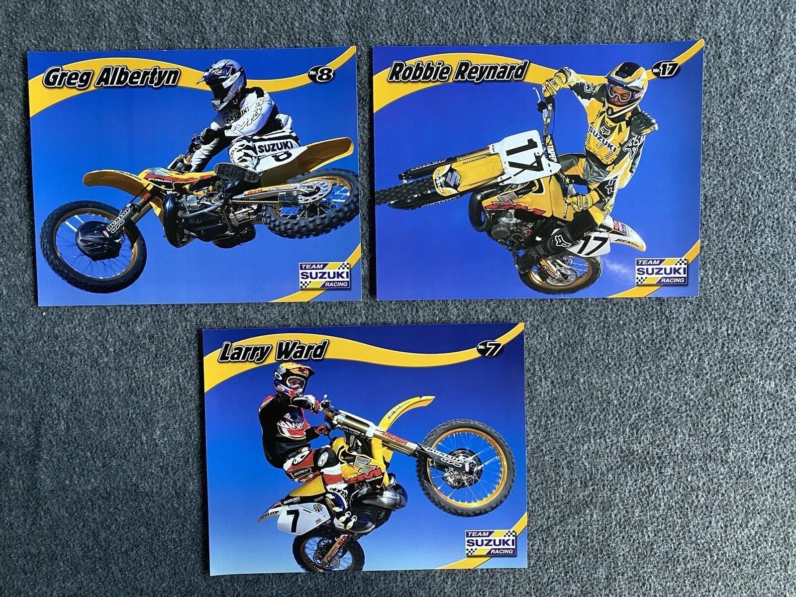 RARE - 90s Factory Suzuki Team Posters Motocross & Supercross - VINTAGE
