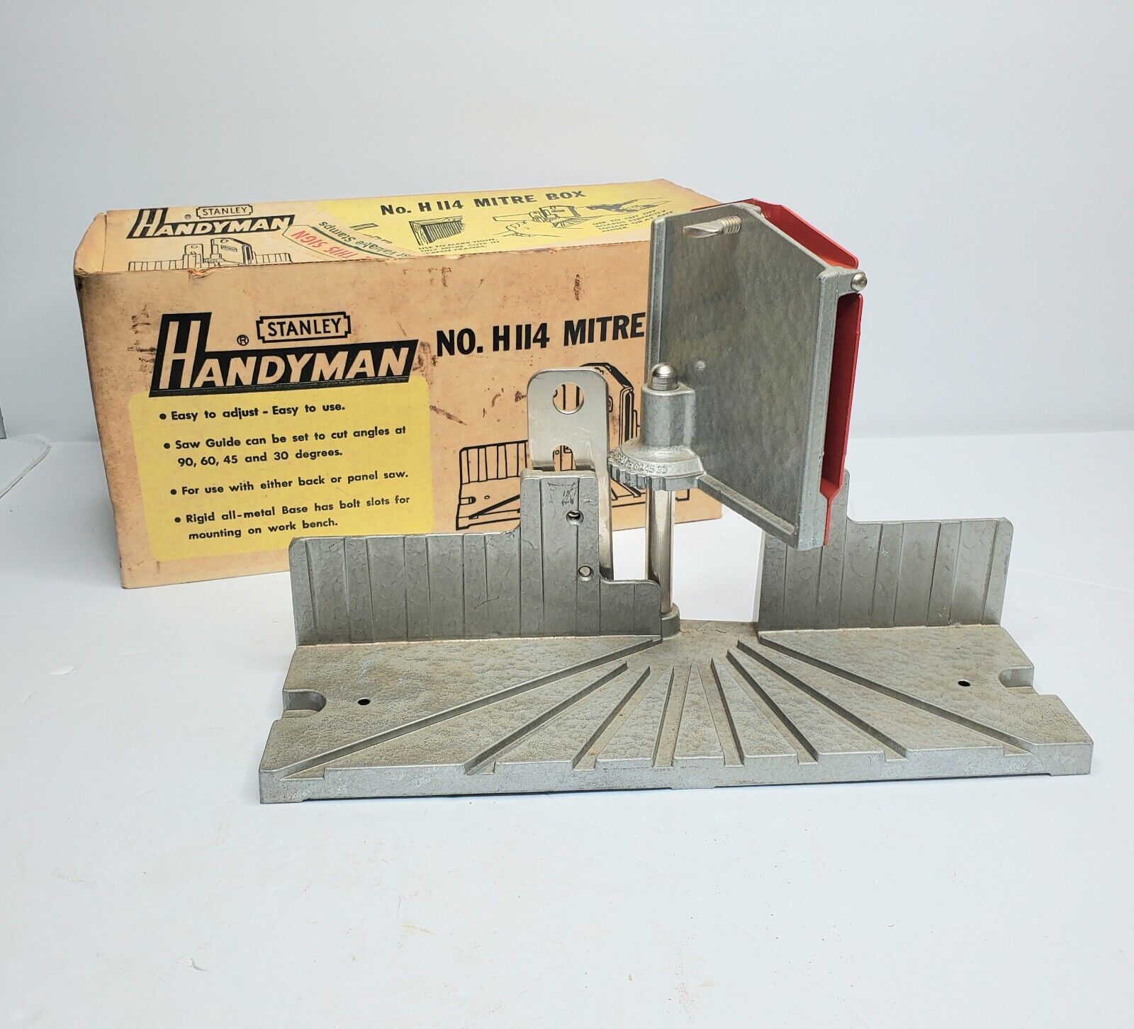 Vintage Metal Stanley Handyman Mitre Box H114 Made in USA