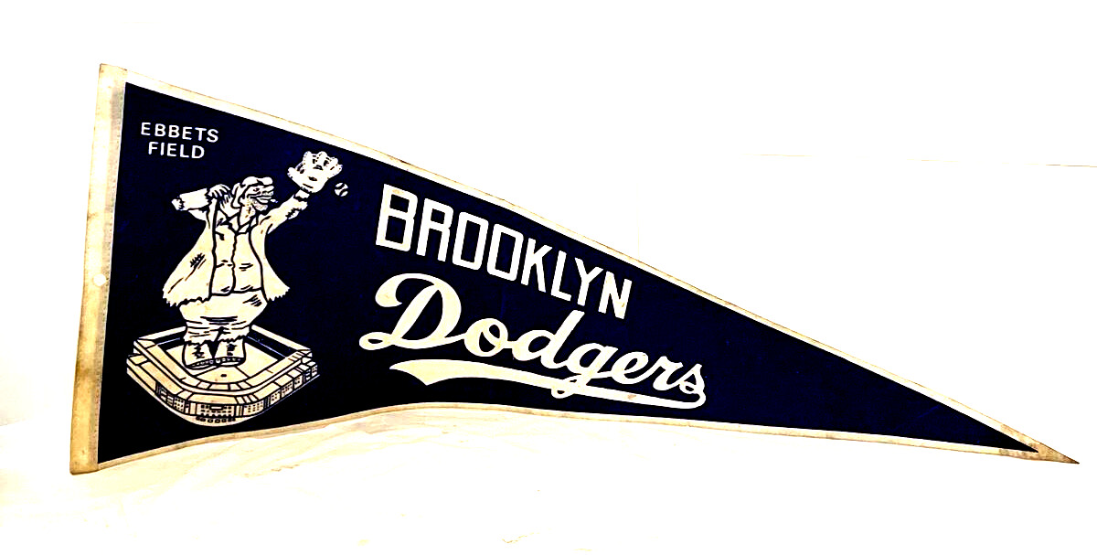 Vintage Brooklyn Dodgers Ebbets Field full-size pennant