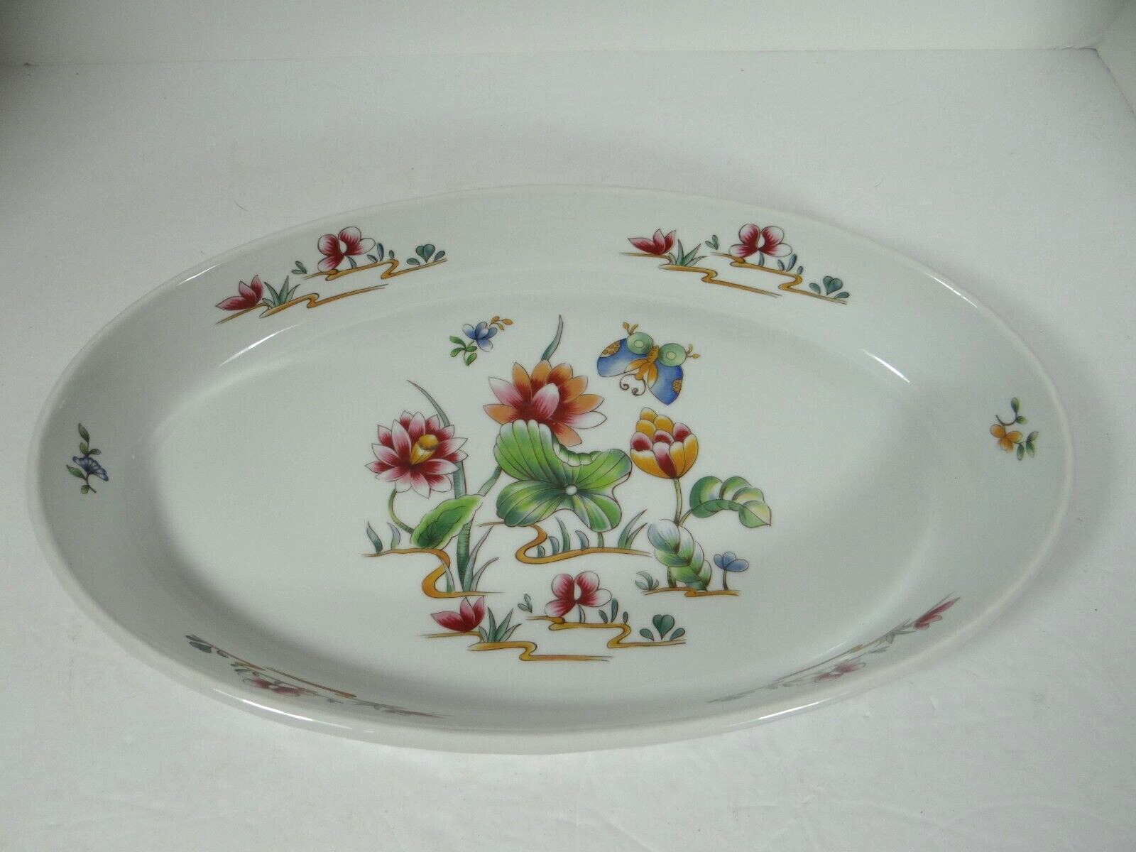 Louis Lourioux Le Faune Oval Baking Dish Butterfly Floral