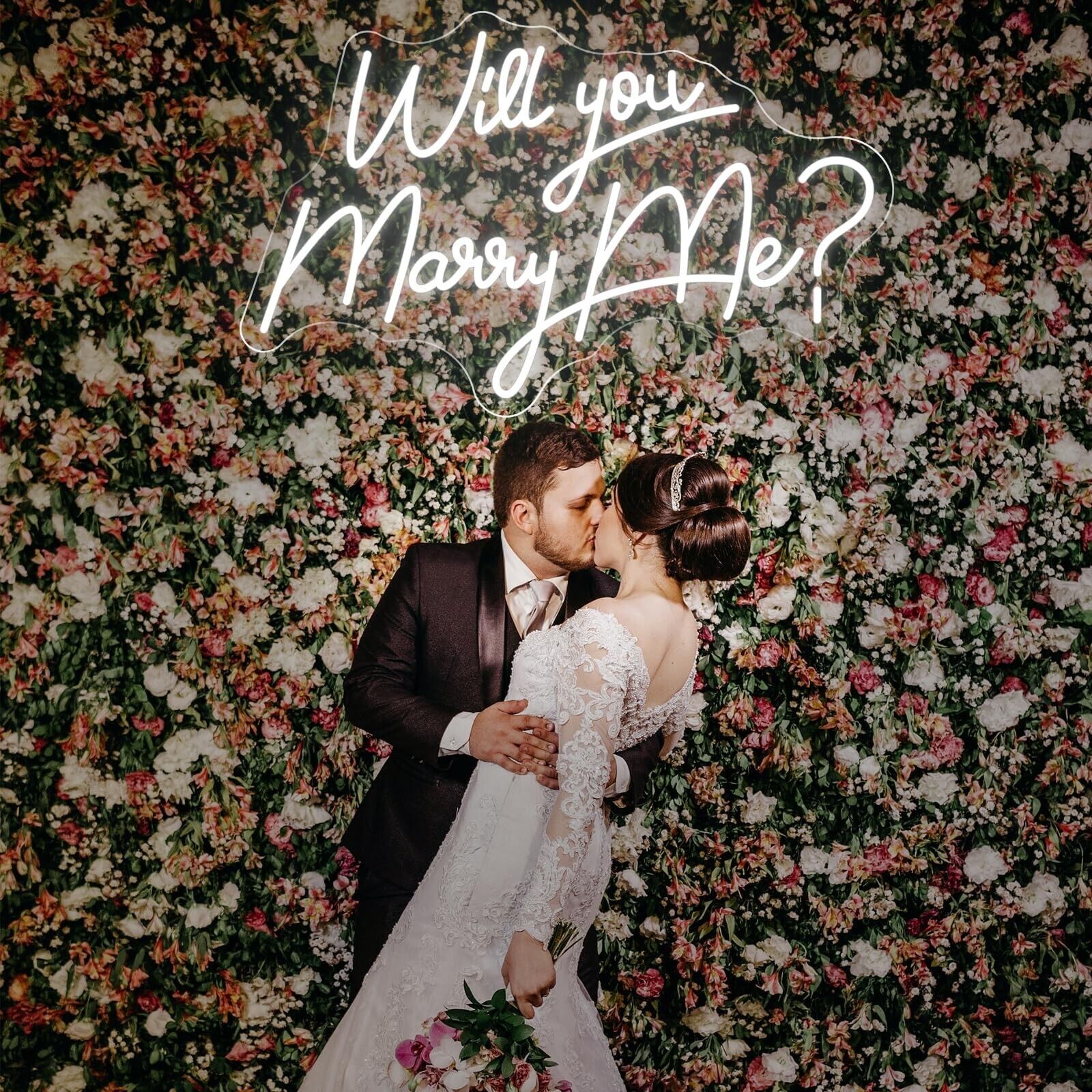 Marry Me Neon Sign Light Up Letters LED Marry Me Decorations For Romantic Pro...