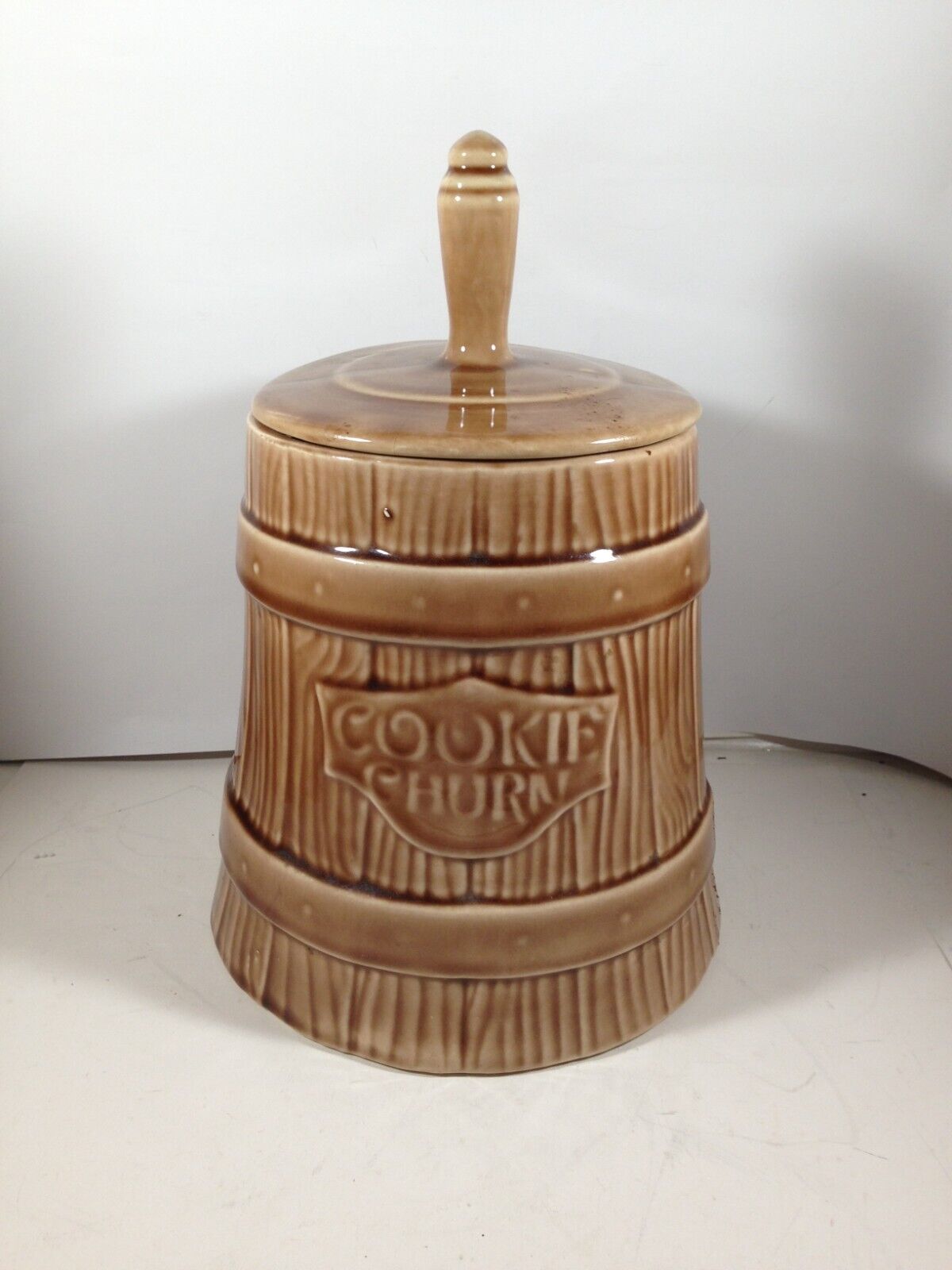 Vintage McCoy Pottery Cookie Churn Cookie Jar