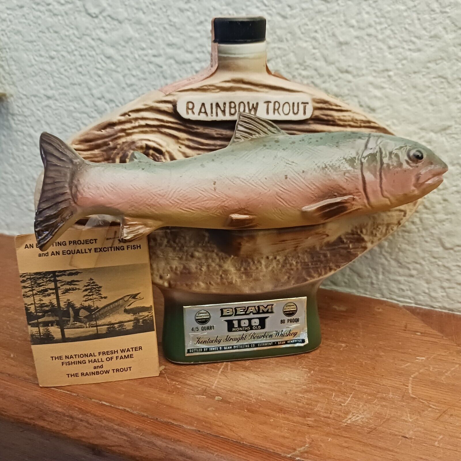 Vintage Beam Decanter, Rainbow Trout, Nat\'l Fishing Hall of Fame, 1975