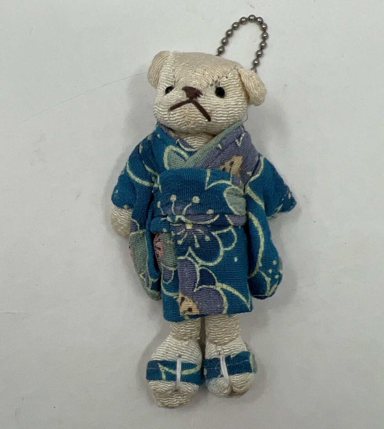 Teddy Bear Chirimen Kimono Plush Key Chain Doll Japan