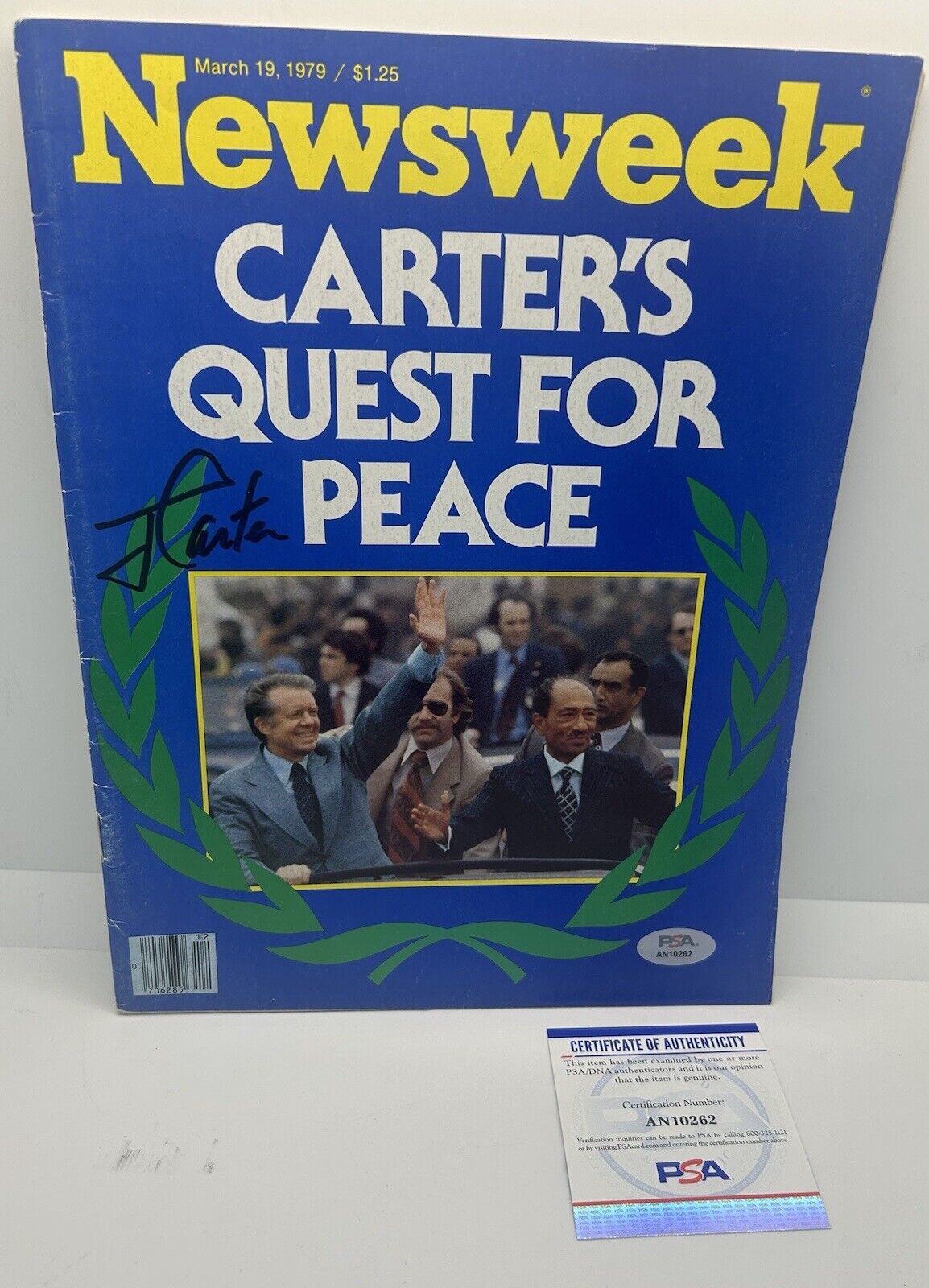 Jimmy Carter Signed 1979 NEWSWEEK Magazine Peace Accords Full Issue PSA/DNA COA