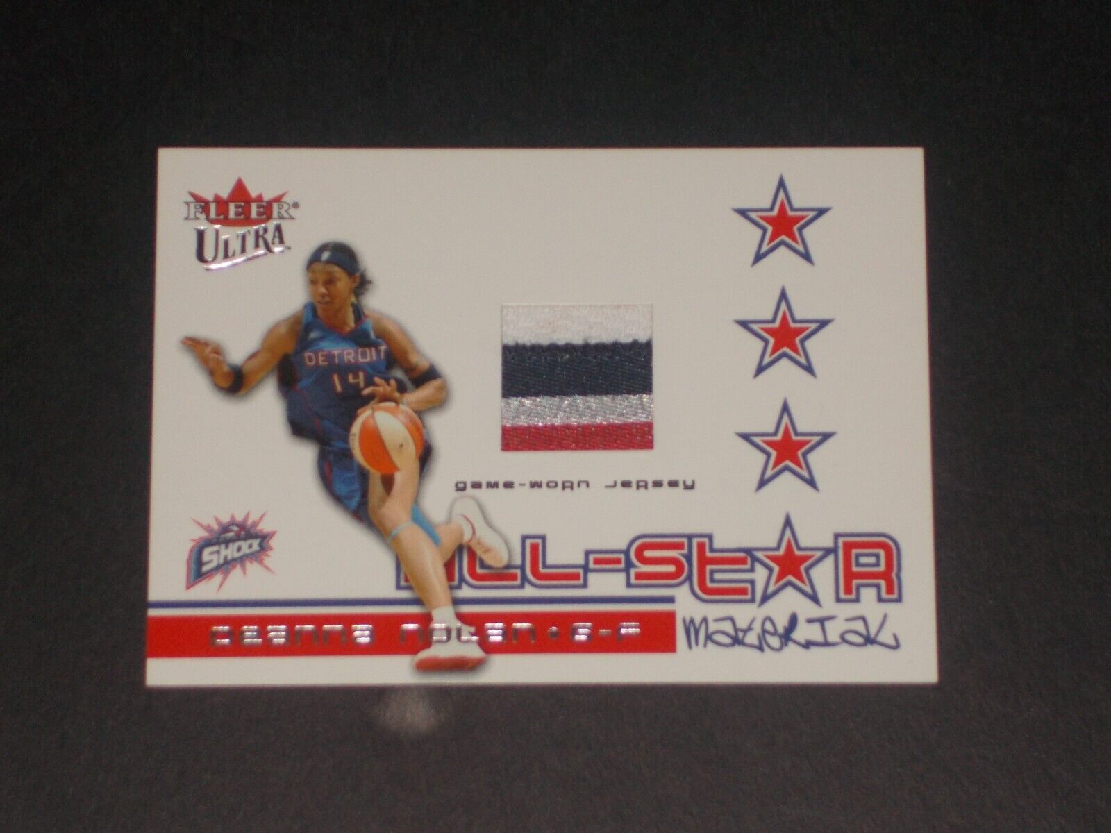 2004 WNBA Fleer All Star Material, Deanna Nolan, 4-color Jersey Card, BEAUTIFUL