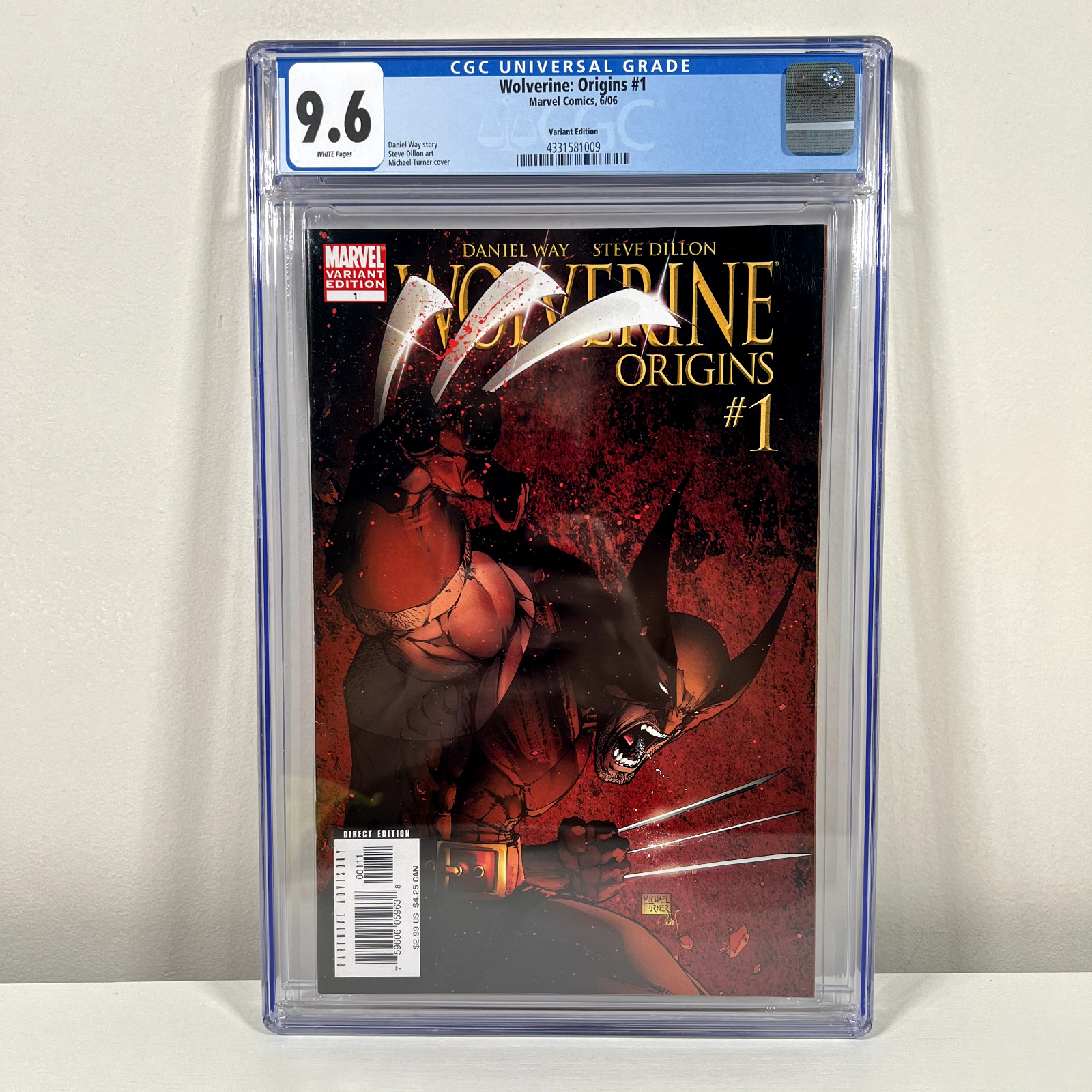 Wolverine Origins #1 CGC 9.6 White Pages Turner Variant Cover from Marvel Comics