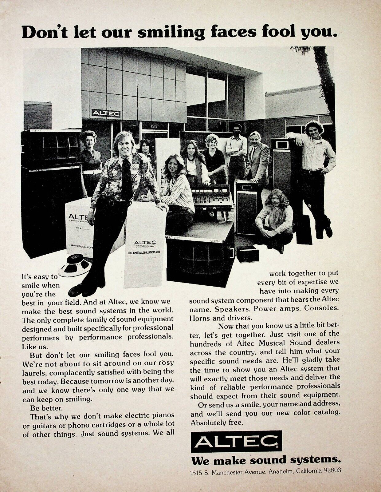 1974 Altec Sound Systems - Vintage Print Advertisement