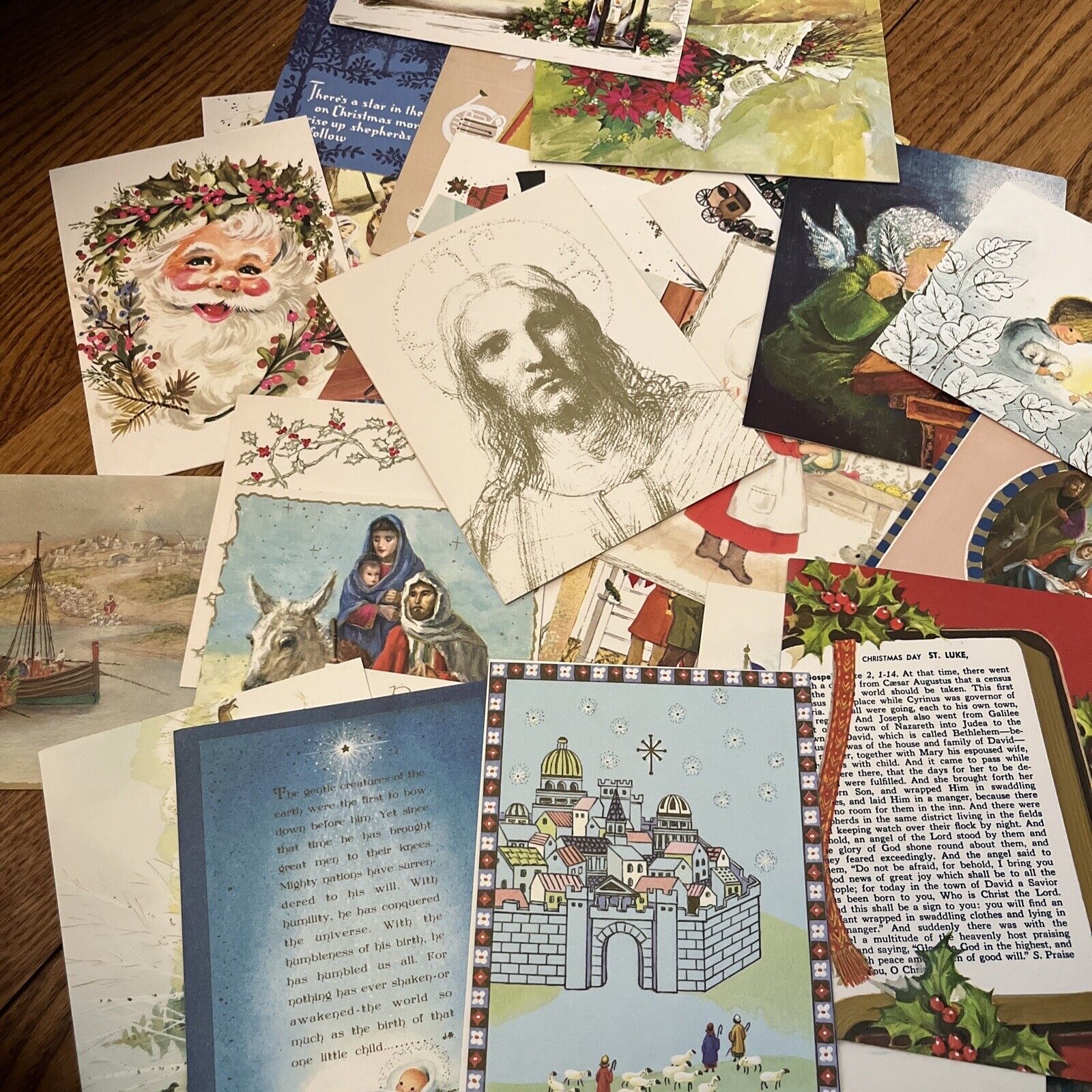 30 Vintage Unused Holiday Christmas Cards By Famous Artist Religious Nostalgic