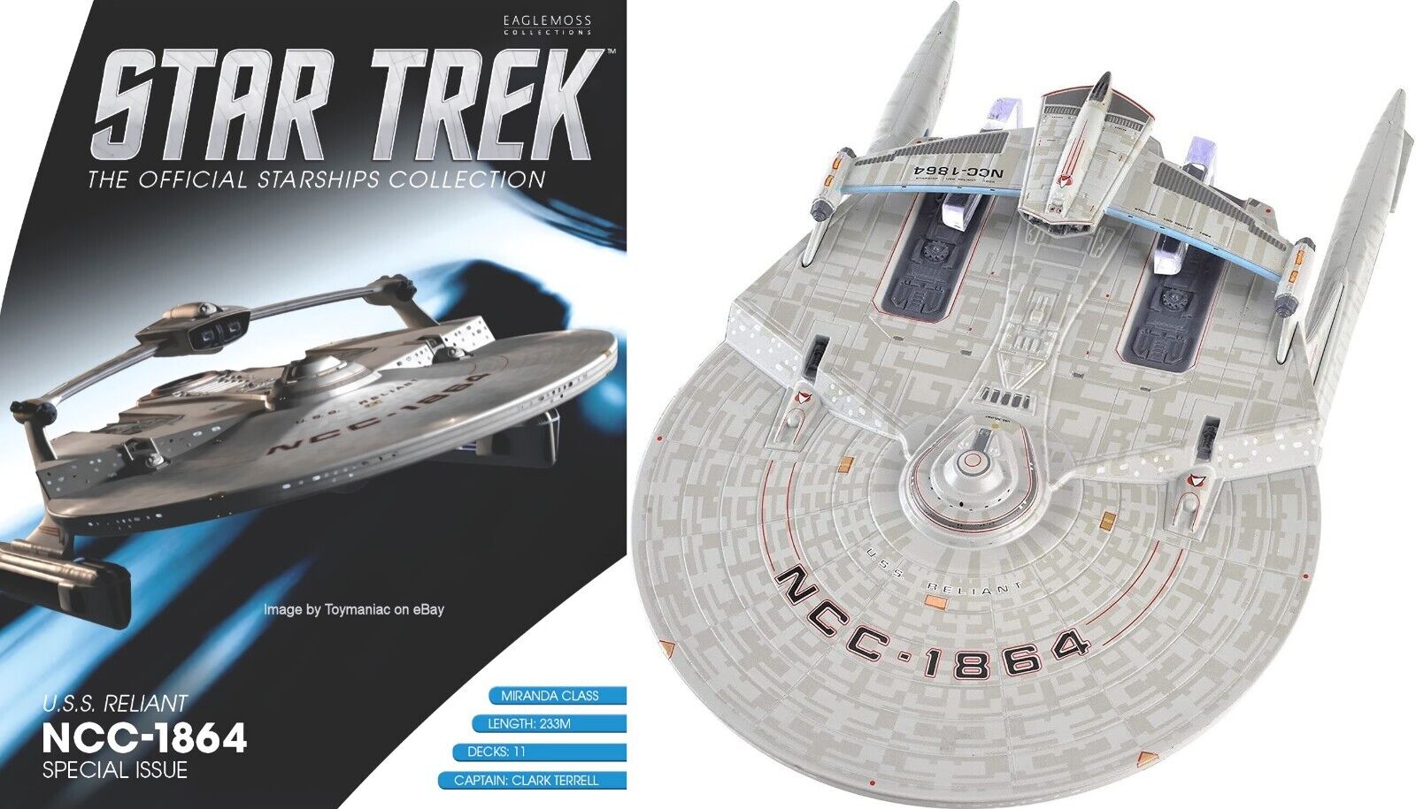 Eaglemoss Star Trek USS Reliant NCC-1864 XL Starships Collection WITH MAGAZINE