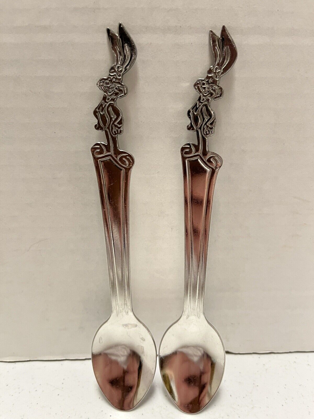 Nestle Quik Bunny Spoons (2) Stainless Steel Vintage 