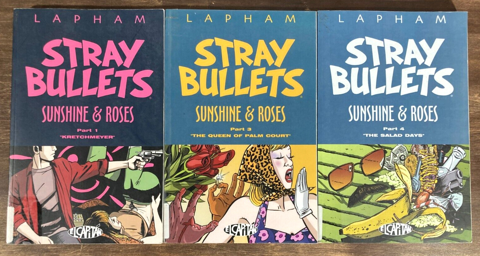 STRAY BULLETS Sunshine & Roses PARTS 1 3 4 Trade Paperback Lot Ex-Library Comic