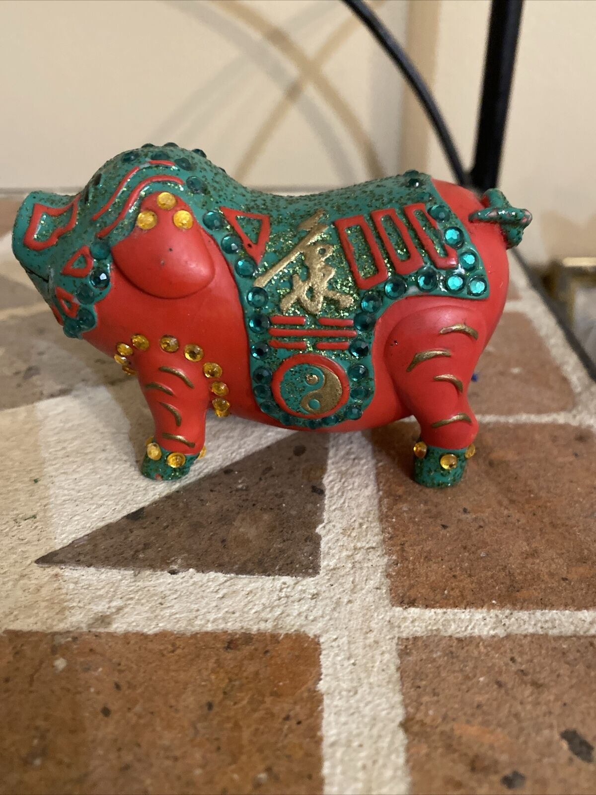 Lovely hand painted Chinese piggy figurine