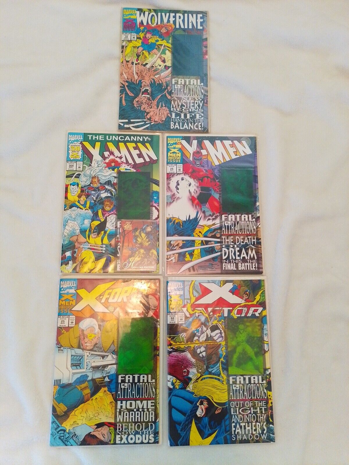 Lot Of 5 Vintage Wolverine Uncanny X-Men X-Men X-Force X Factor Comic Books 