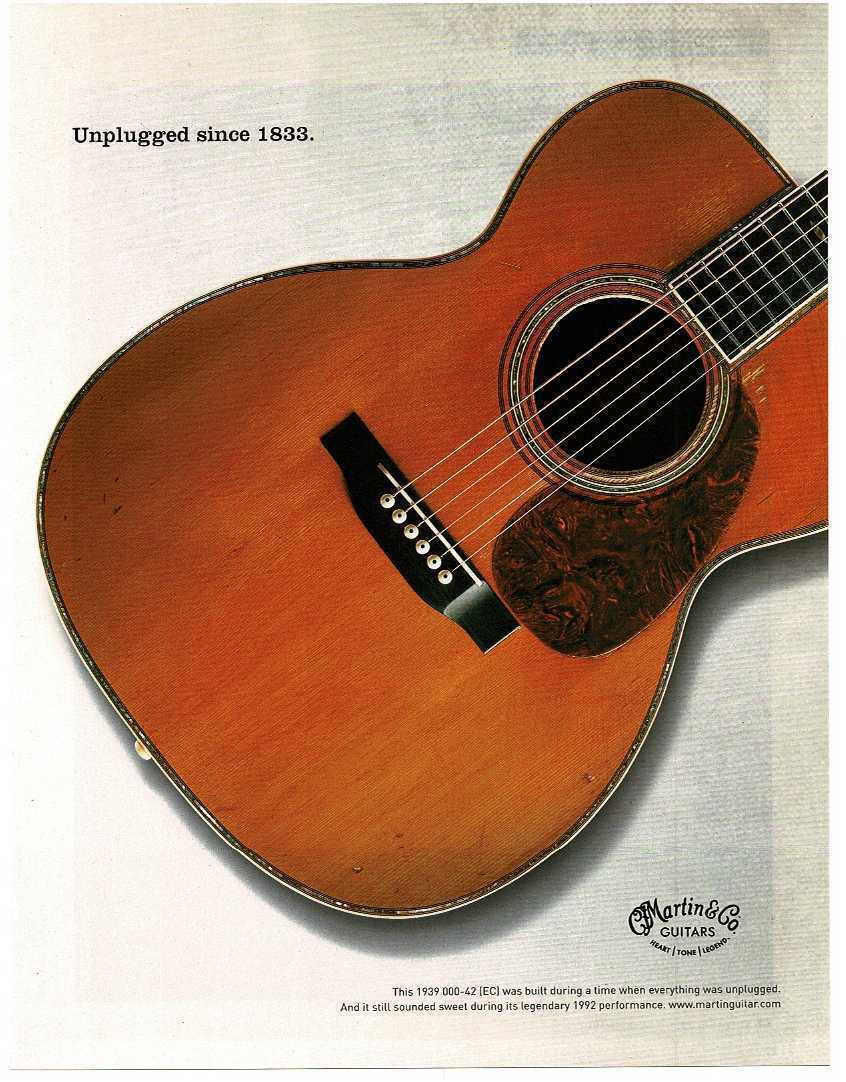 2015 MARTIN Acoustic Guitar Unplugged Since 1833 magazine ad 1939 000-42 (EC) 