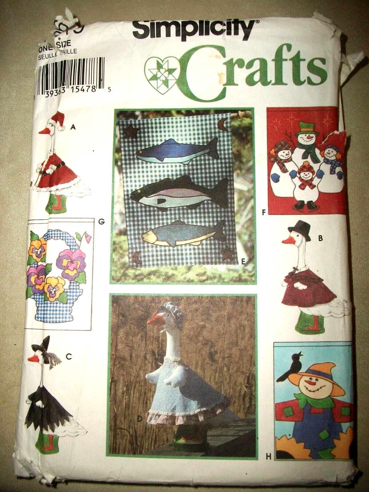 Simplicity 9019 Craft Sewing Pattern Holiday Flags & Lawn Geese Clothes UNCUT FF