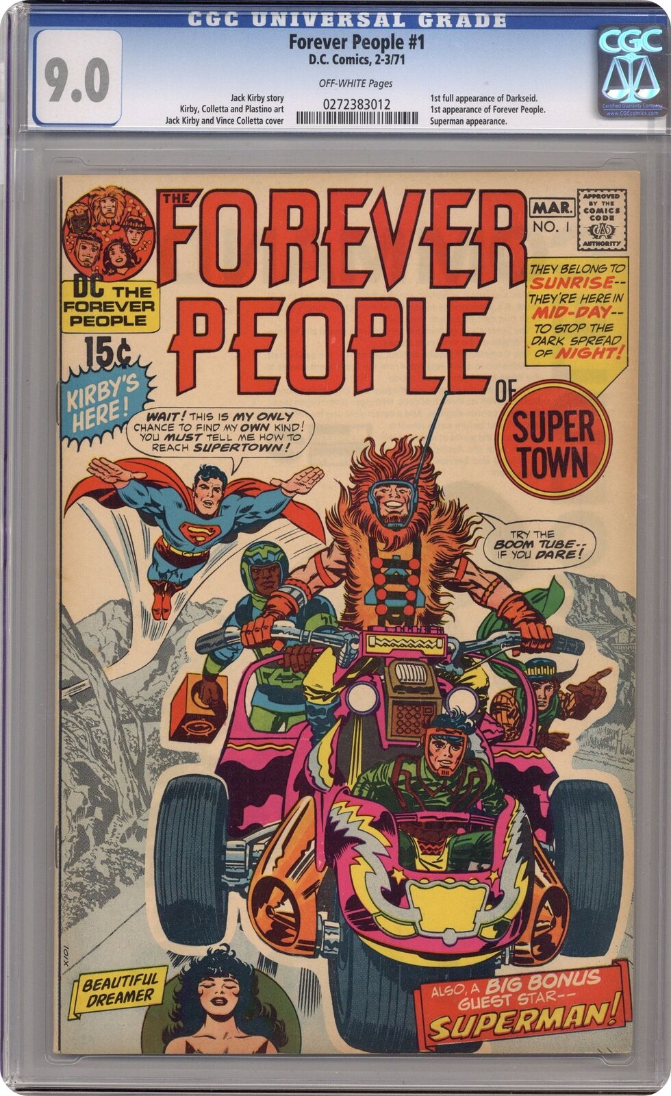 Forever People #1 CGC 9.0 1971 0272383012 1st full app. Darkseid