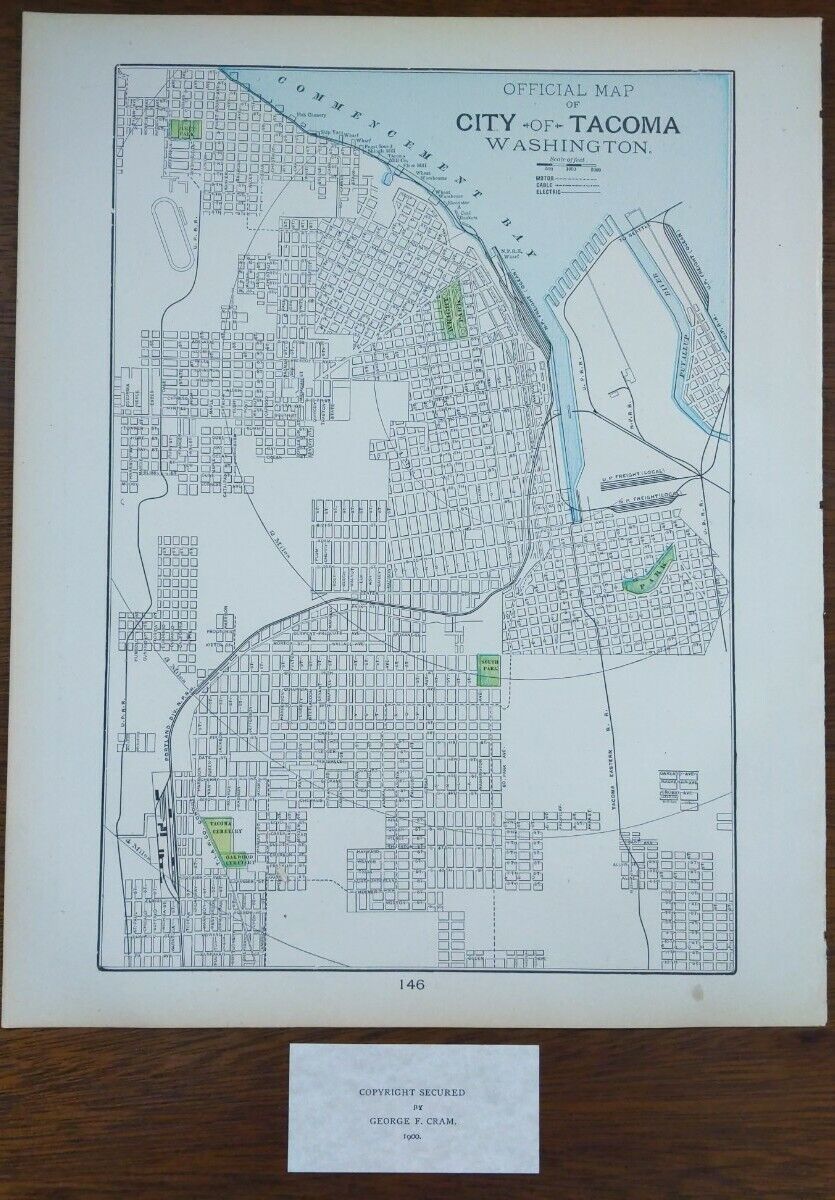 Vintage 1900 TACOMA WASHINGTON Map 11\