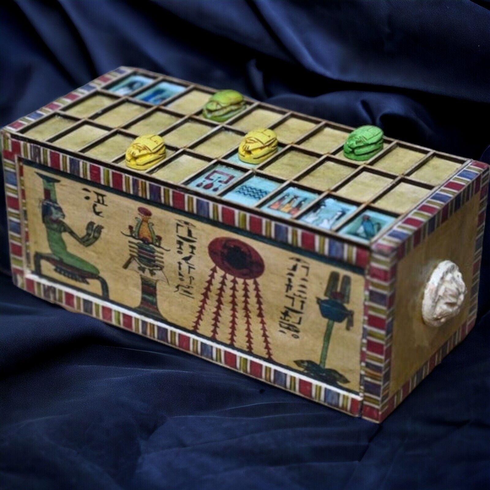 Authentic Handcrafted Egyptian Senet Game Board - Unique King Tutankhamun