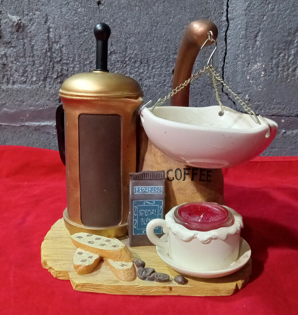 Yankee Candle Hanging Coffee Press Espresso Cup Tart Wax Warmer Basket