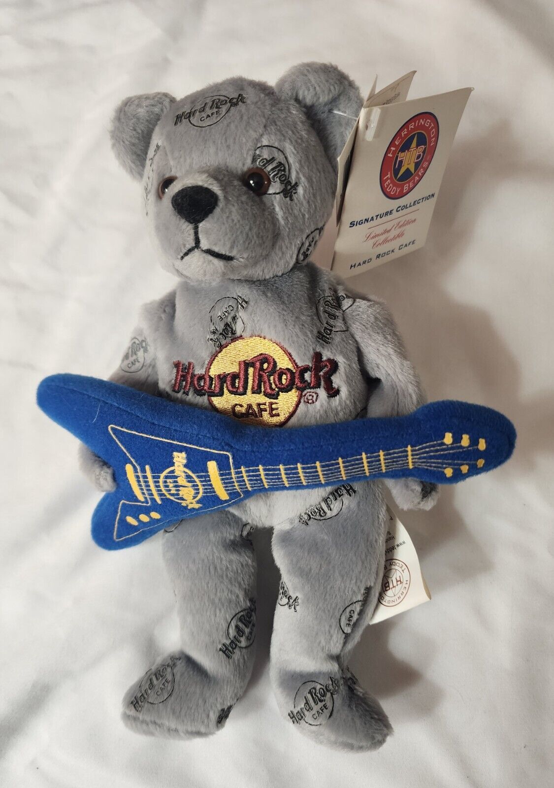 Rare 2006 DETROIT HARD ROCK CAFE HERRINGTON SIGNATURE TEDDY BEAR Limited Edition