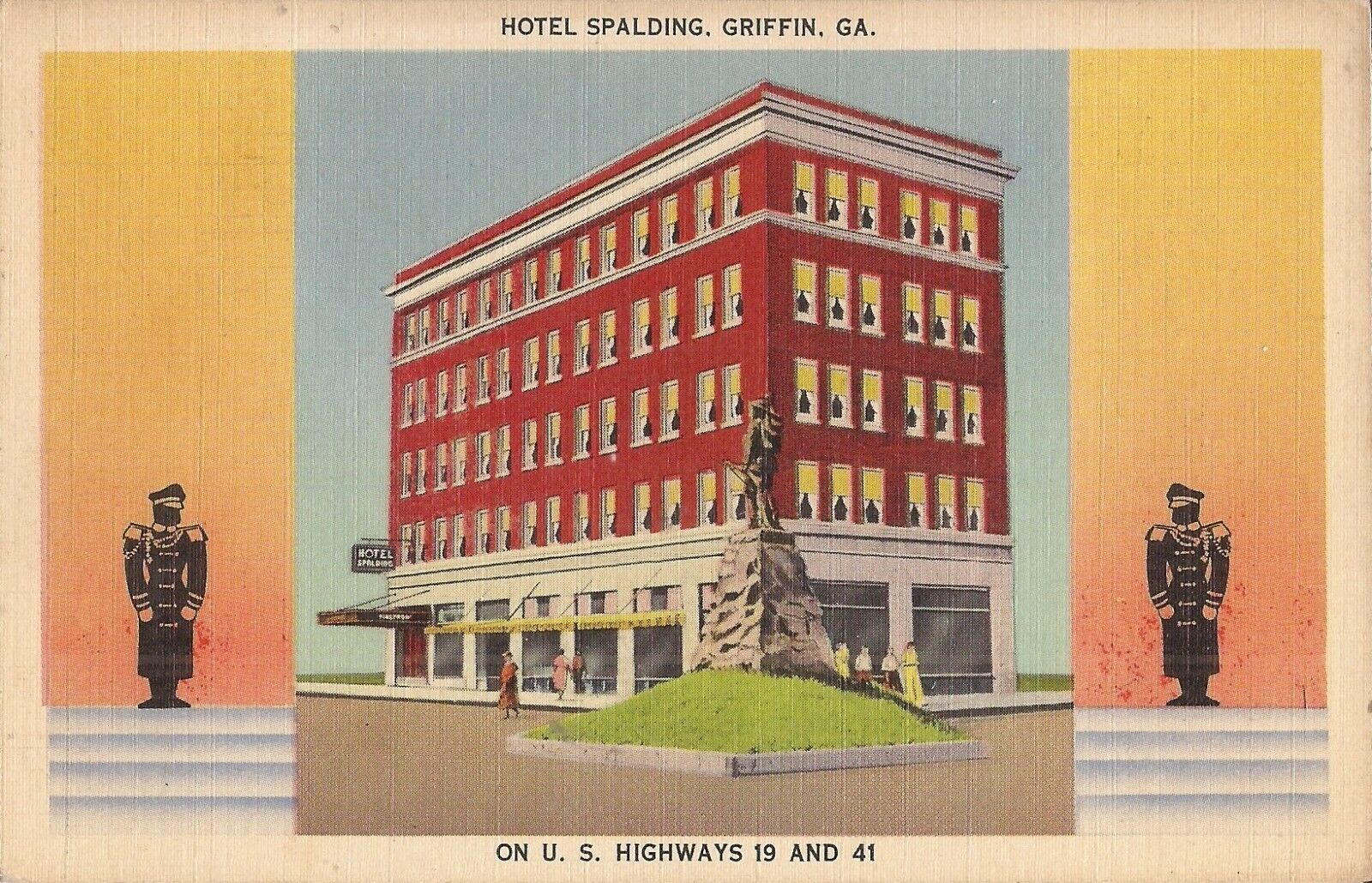 Griffin, GEORGIA - Hotel Spalding - 1942 - ROADSIDE ADVERTISING