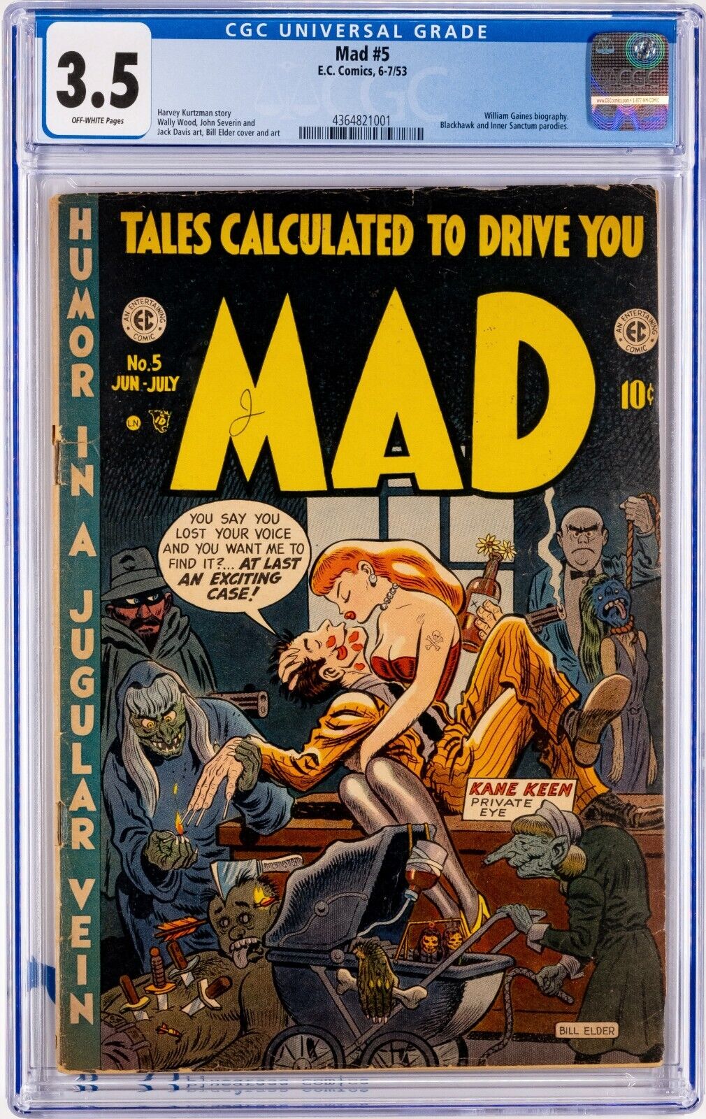 Mad #5 (EC, 1953) - Classic RARE Horror Cover - CGC 3.5