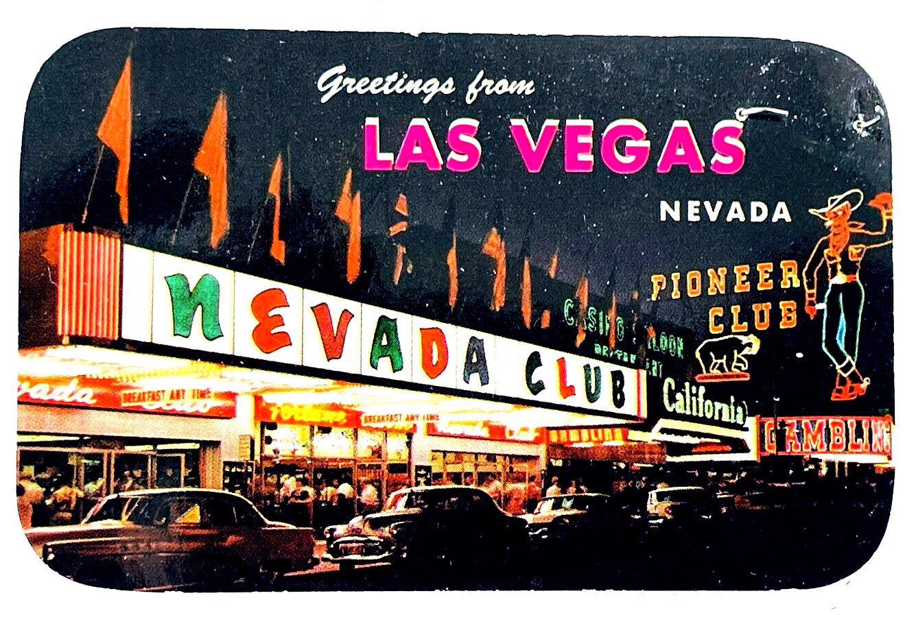 1960\'s Las Vegas Nevada Club Original Vintage Advertising Flyer Ad Card