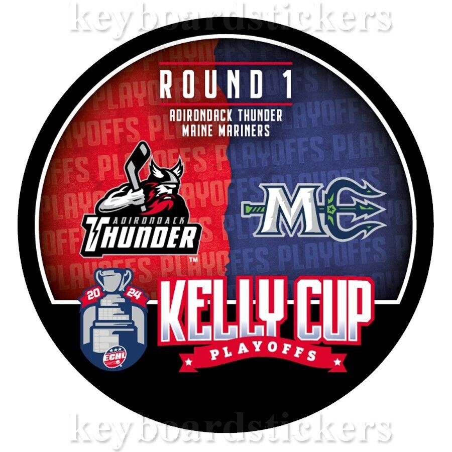 ECHL 2024 Kelly Cup Playoffs Dueling Puck Adirondack Thunder vs Maine Mariners