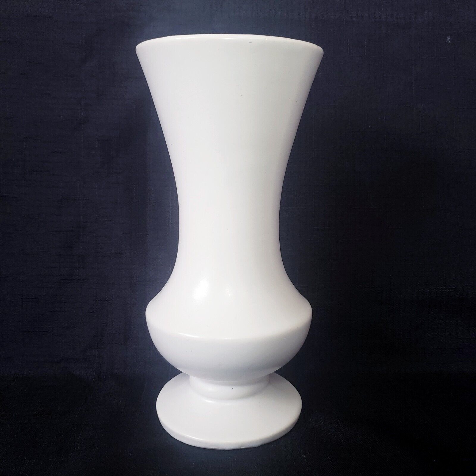 Vintage McCoy Floraline Matte Glazed Off-White Vase *Small Chip On Pedestal Foot