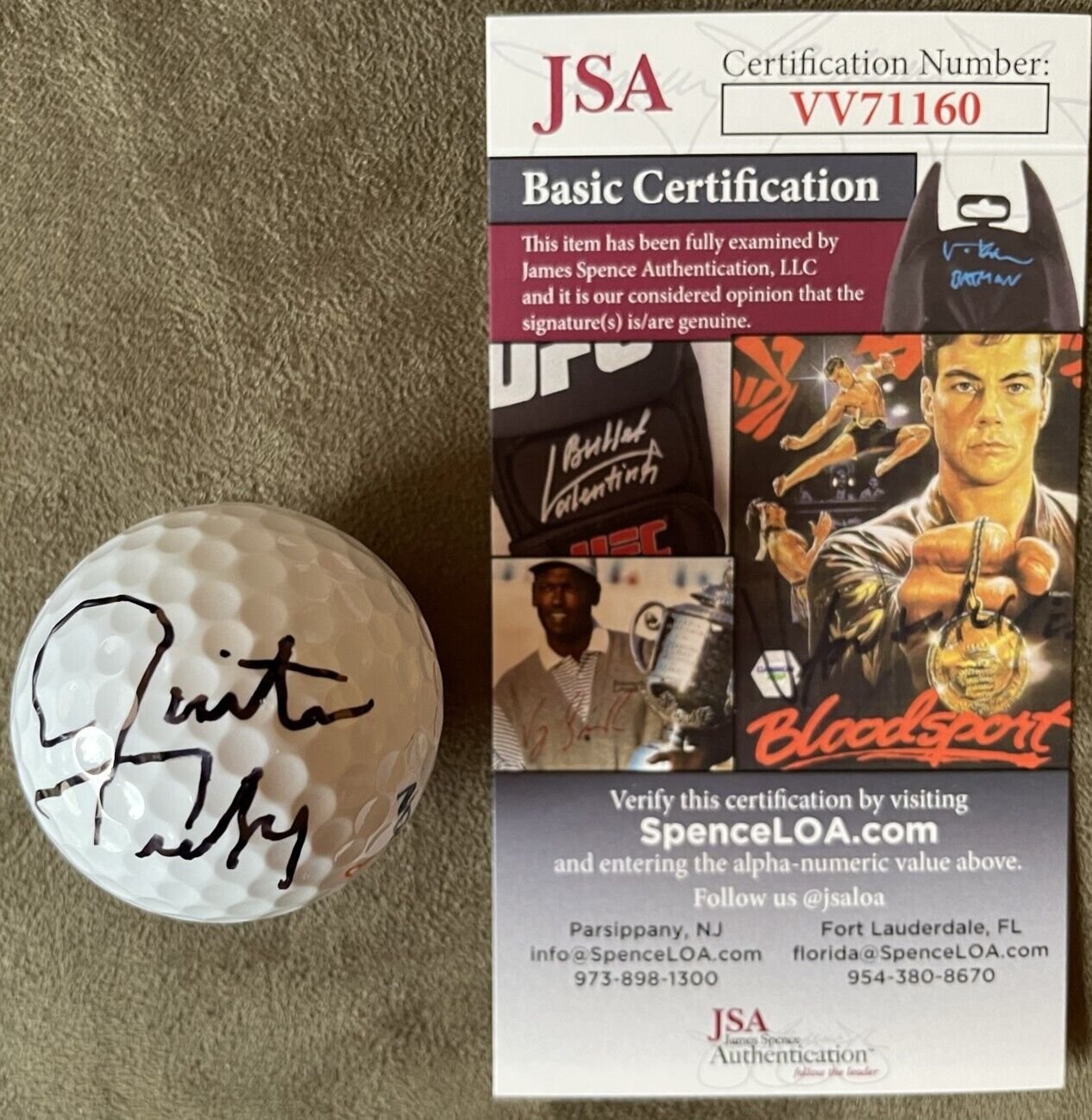 Justin Timberlake autographed signed autograph auto Srixon golf ball (JSA COA)