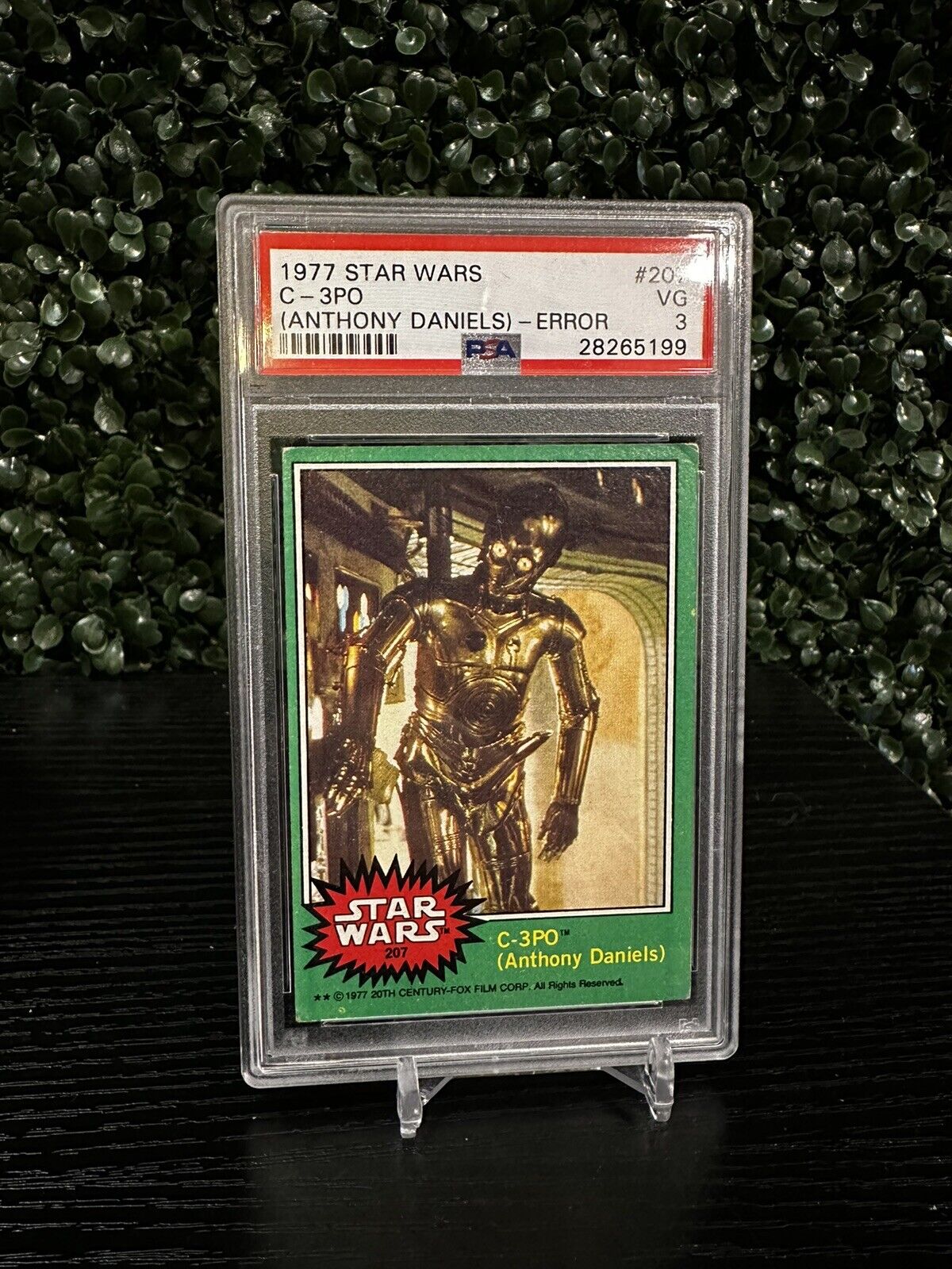 Star Wars C-3PO Golden Rod PSA 3 VG Topps 1977 Error Card #207 Vintage Graded
