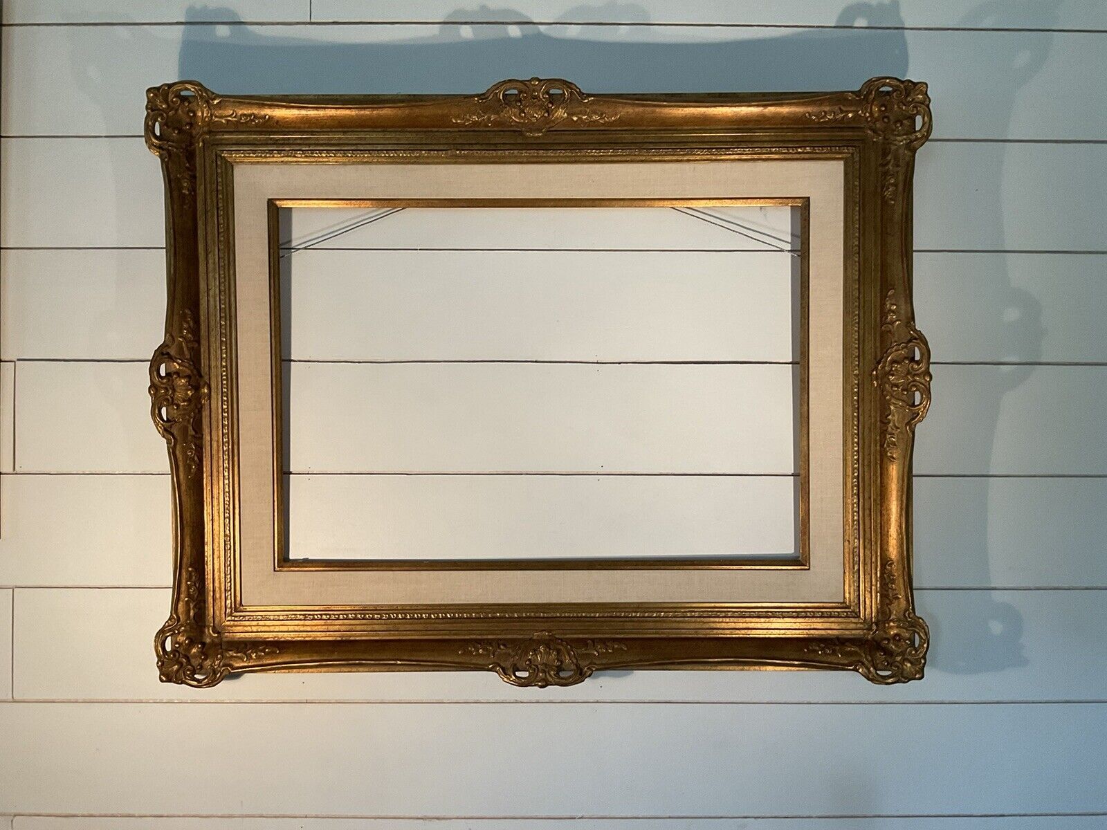 X LARGE Custom Hollywood Regency Gilded Filigree Wood Frame 31.5x40” Fits 20x29”