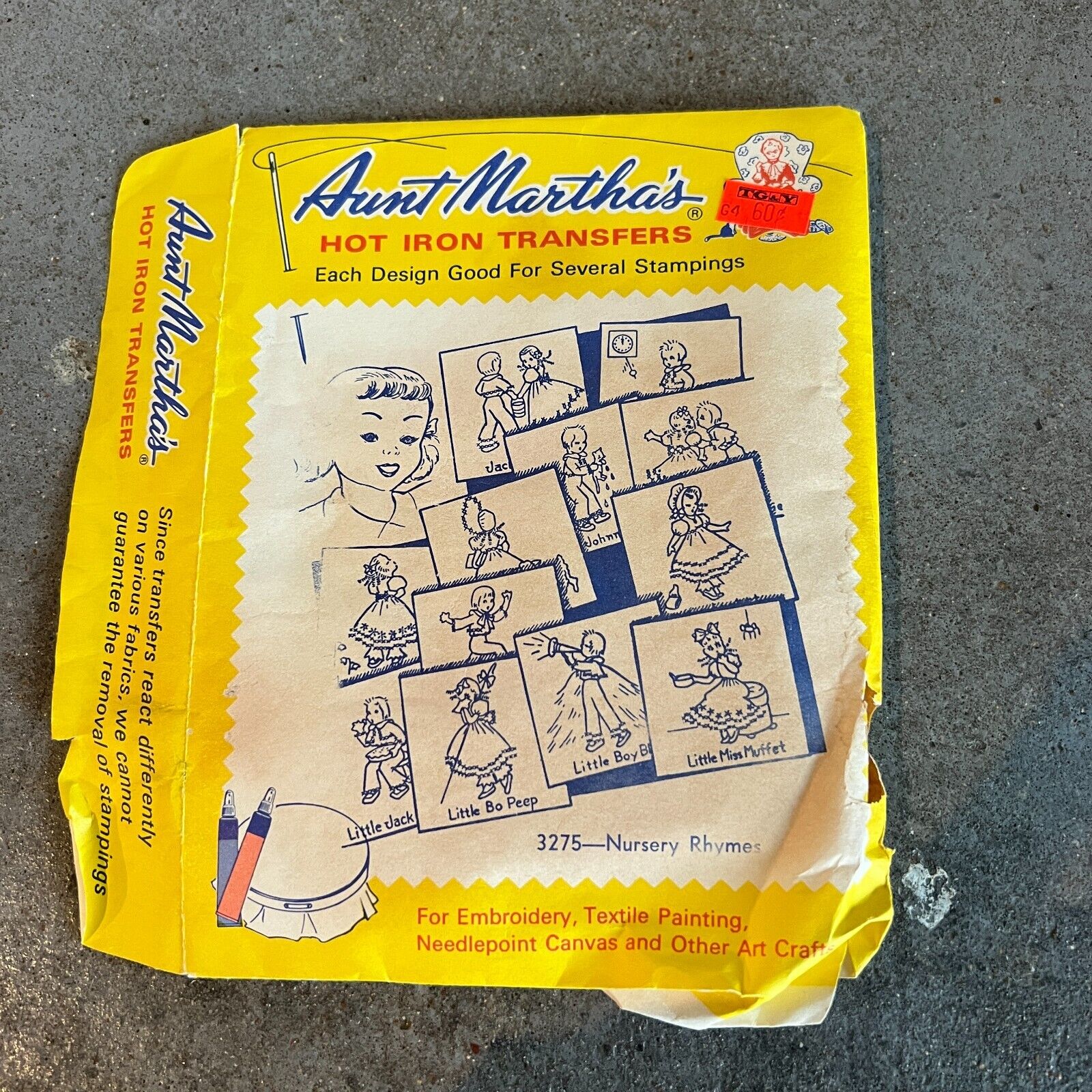 Vintage Aunt Marthas Hot Iron Transfer 3275 Nursery Rhymes