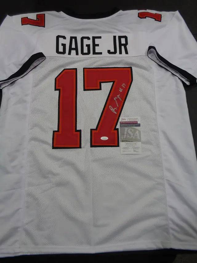 Russell Gage Jr. Tampa Bay Buccaneers Autographed Custom Football Jersey JSA W c