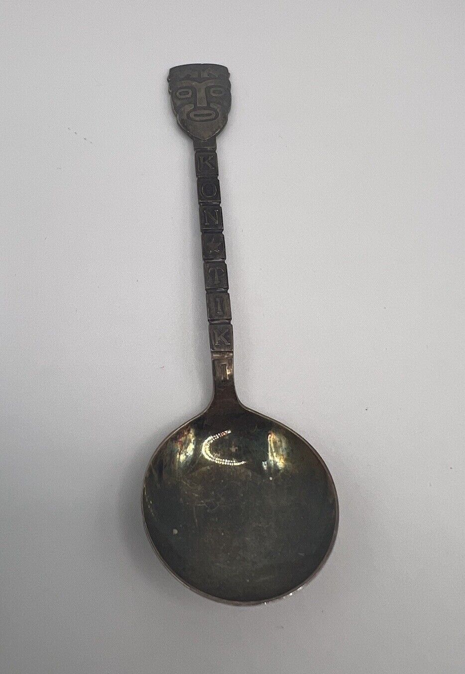 Vintage Kon Tiki Heavy Duty Silver Plate Souvenir Spoon