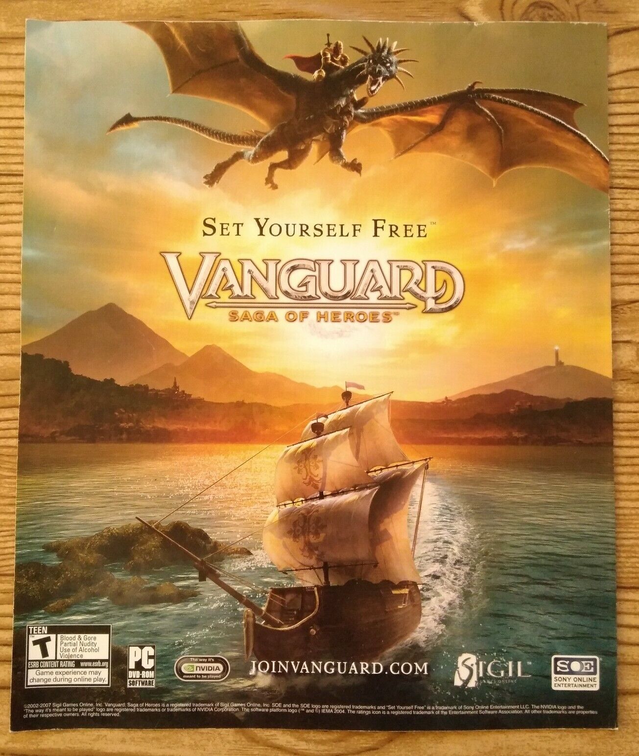 Vanguard: Saga of Heroes PC 2007 Print Ad/Poster Official Big Box MMO Promo Art