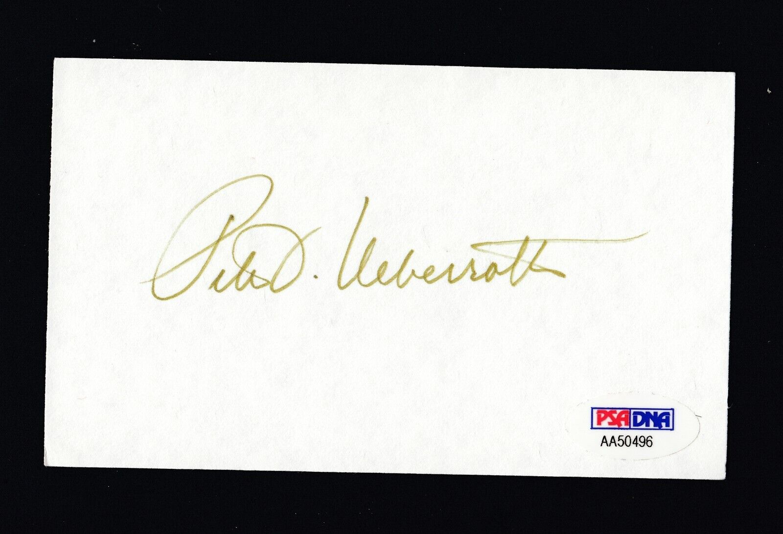 Peter Ueberroth Autographed unlined index card PSA/DNA MLB Commissioner