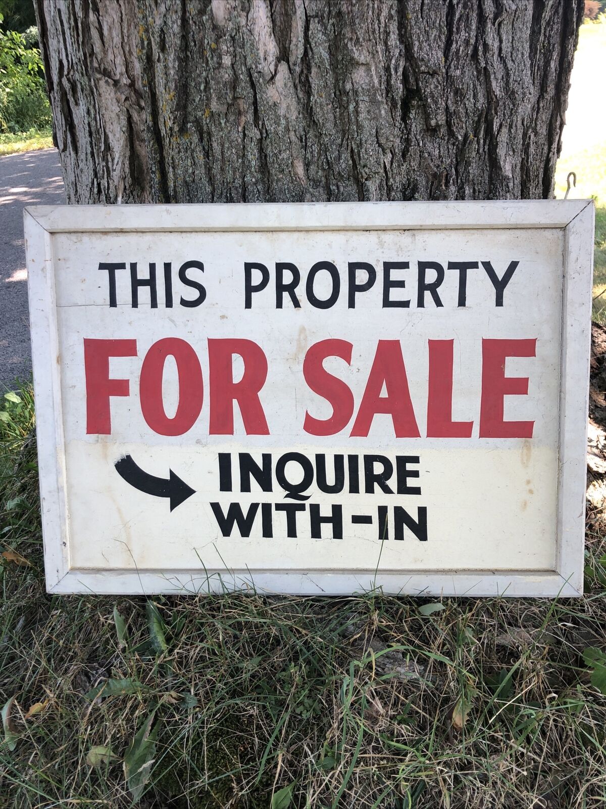 Vintage PROPERTY FOR SALE Double Sided Wooden Sign Aprox. 30”x20” BARN FRESH
