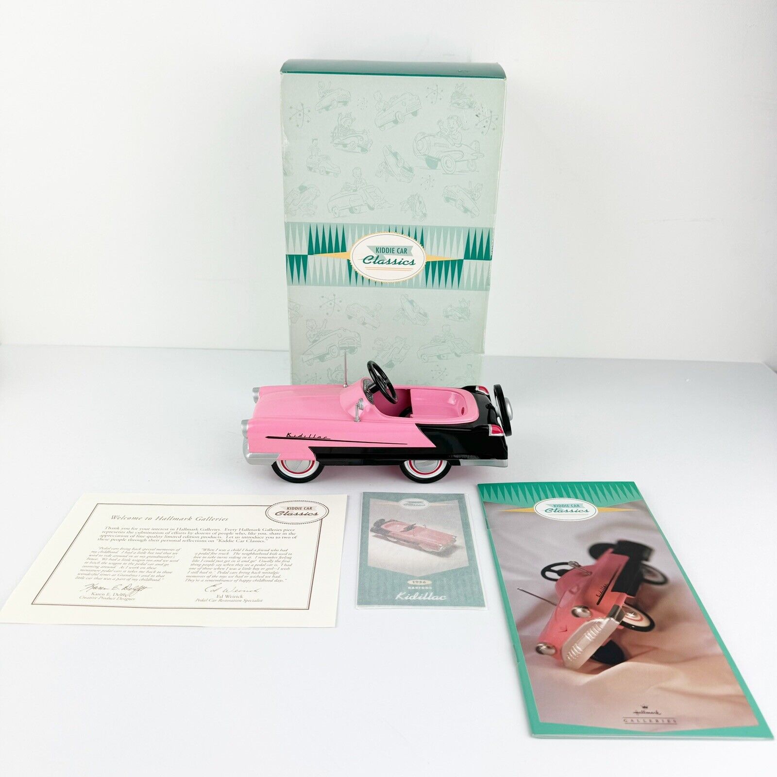 Vintage Hallmark Kiddie Car Classics 1956 Garton Kidillac Pink Pedal Car NEW