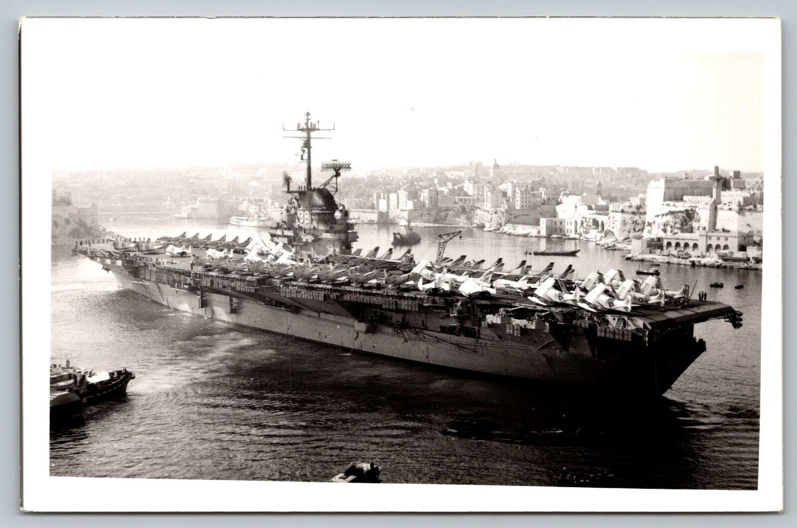 Postcard USS Shangri La CVA 38 Navy Aircraft Carrier Naval Ship c 1928 WWII RPPC