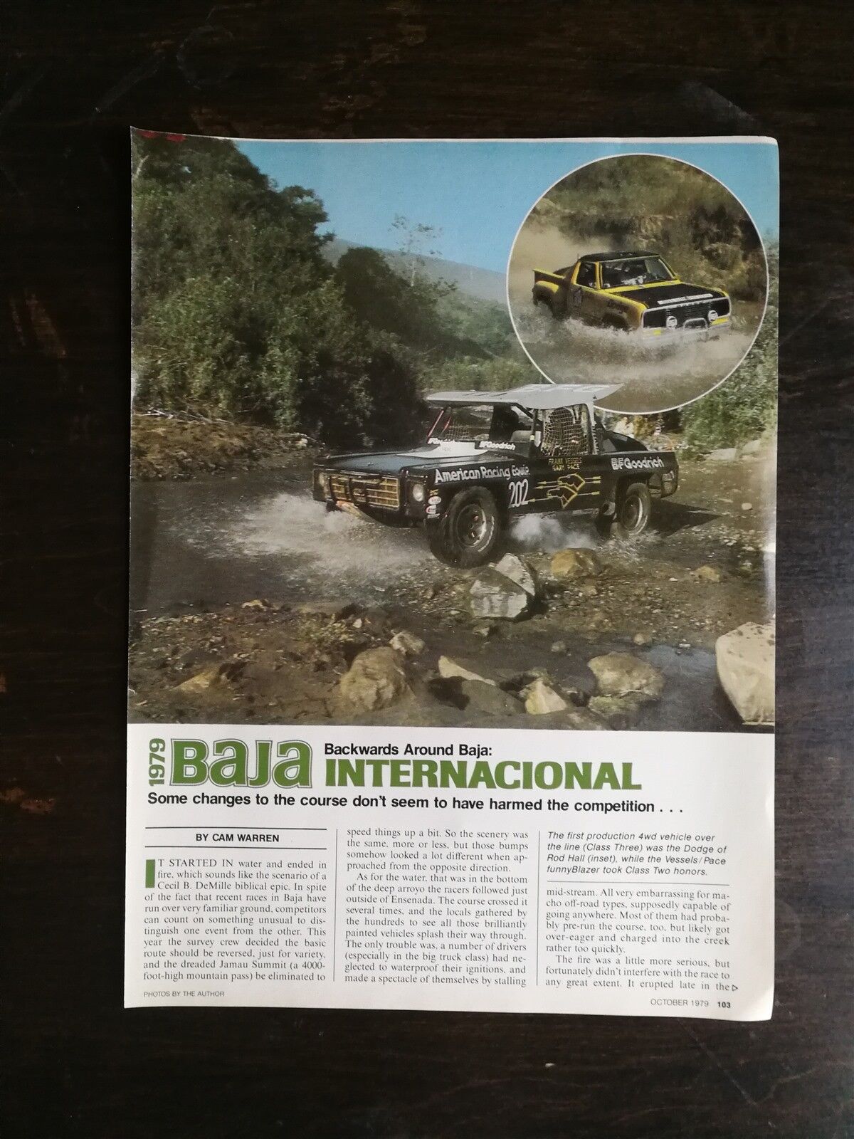 Vintage 1979 Baja International Race - Original 5 Page Article 