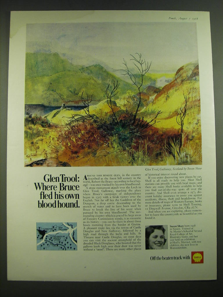 1968 Shell Oil Advertisement - Glen Trool, Galloway, Scotland by Susan Shaw