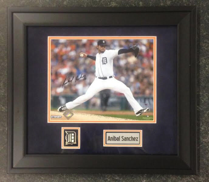 Detroit Tigers Starting Pitcher Anibal Sanchez Signed 8X10 Framed Photo w/ COA